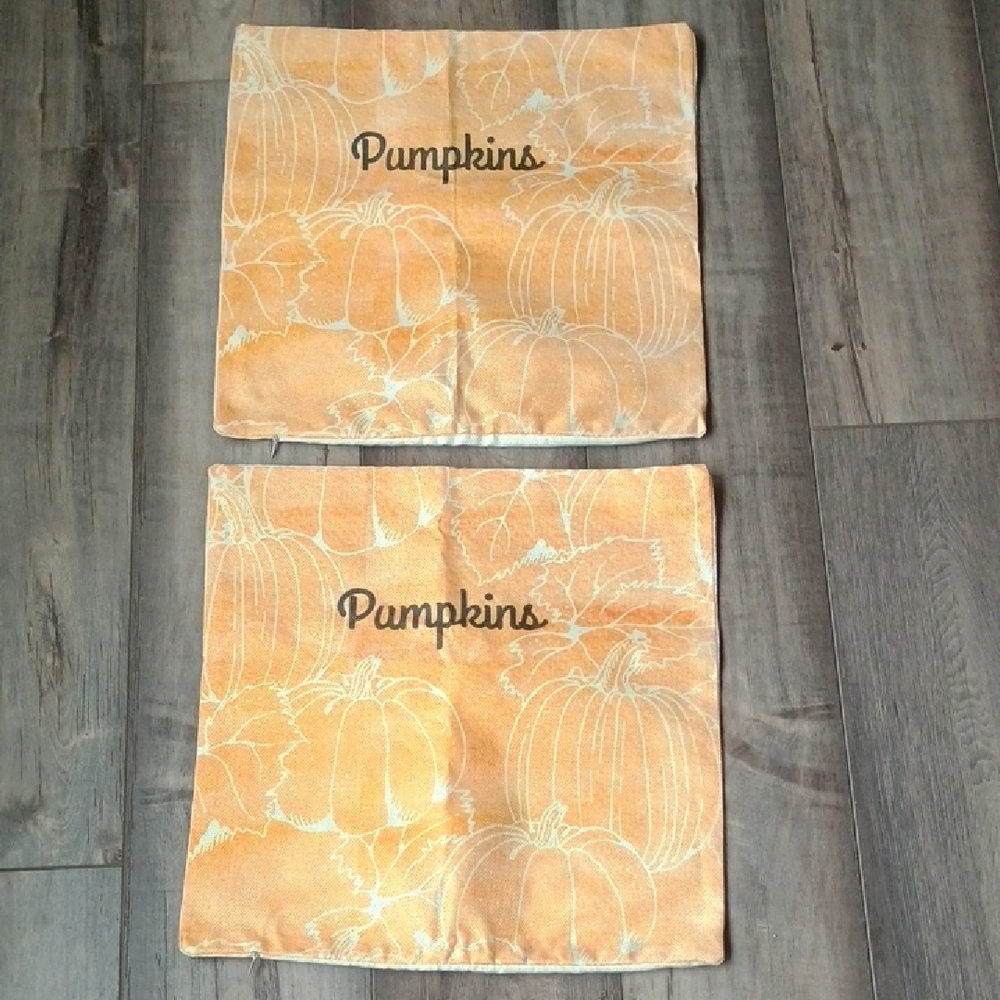 Pumpkin Print Pillow Covers Set